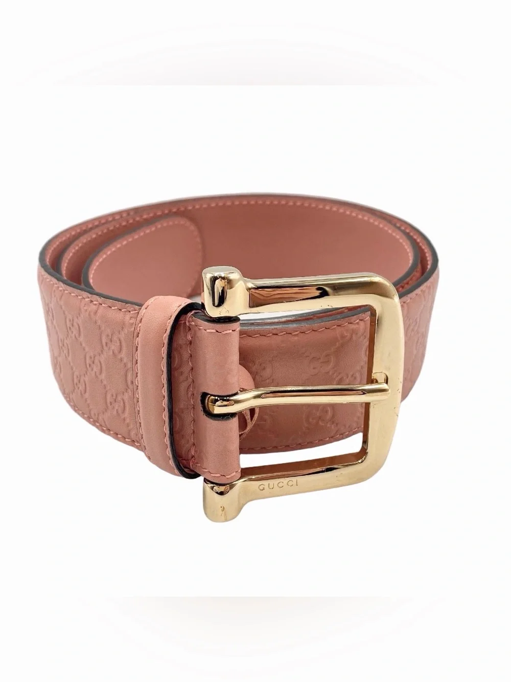 Gucci Pink Leather Guccissima Belt 75/30